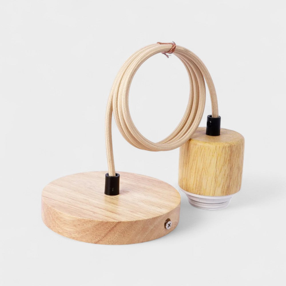 Douille E27 en bois naturel pour suspension