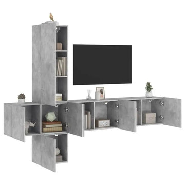 Meuble TV Mural 8 rangements
