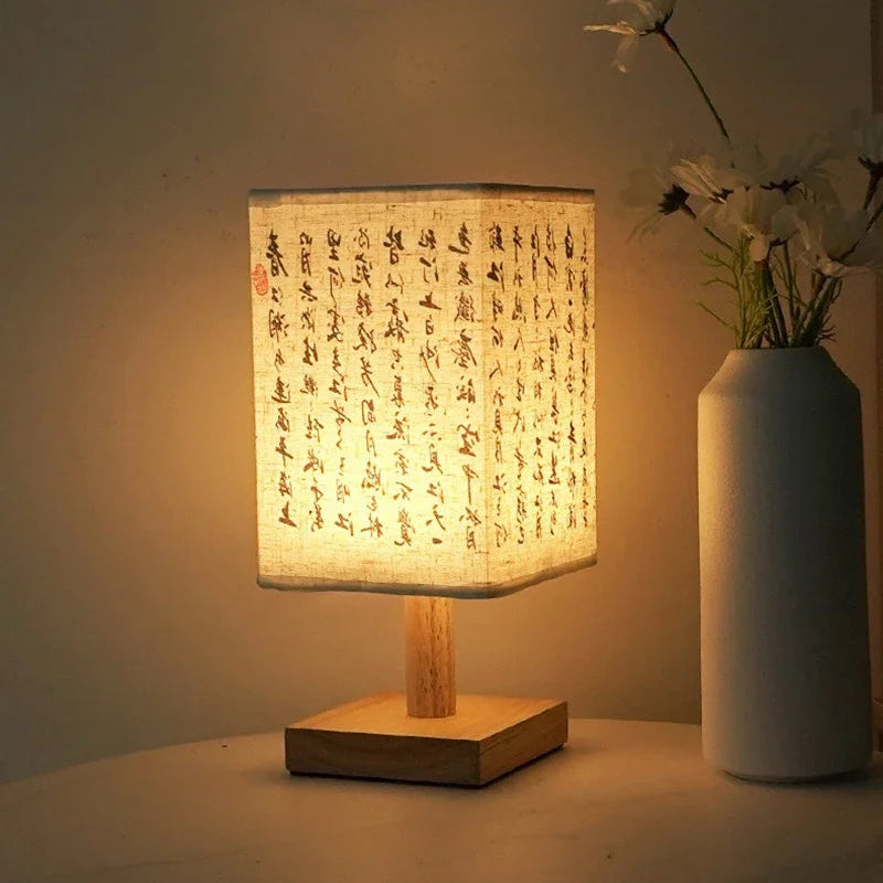 Lampe de table décorative à LED style chinois