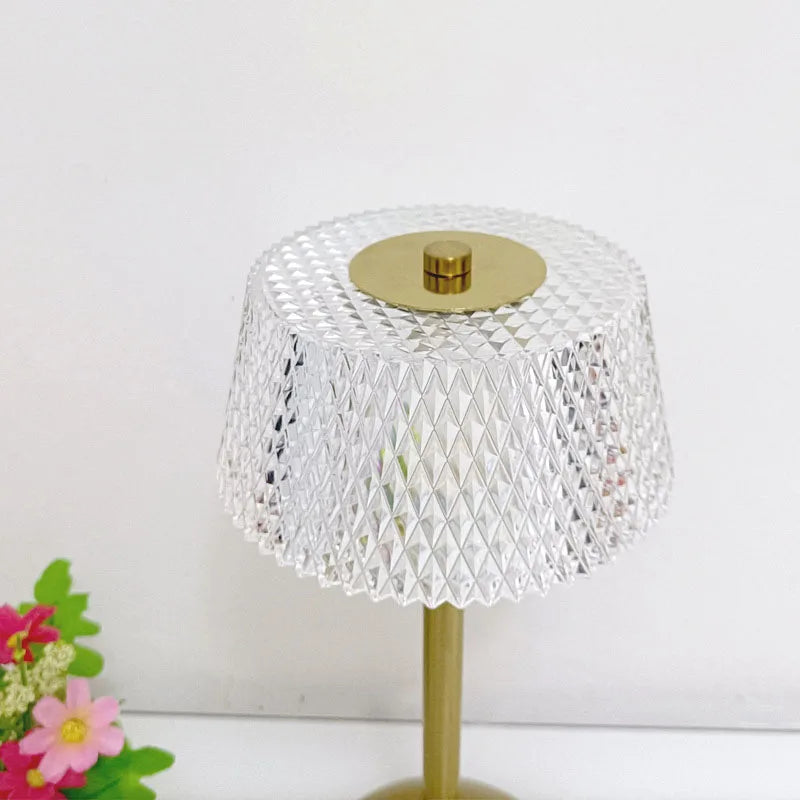 Lampe de chevet LED tricolore crystal rétro
