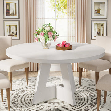 Table ronde en bois naturel