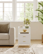 Tables de chevet 2 pcs LED blanches