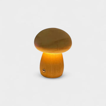 Lampe de table LED champignon en bois