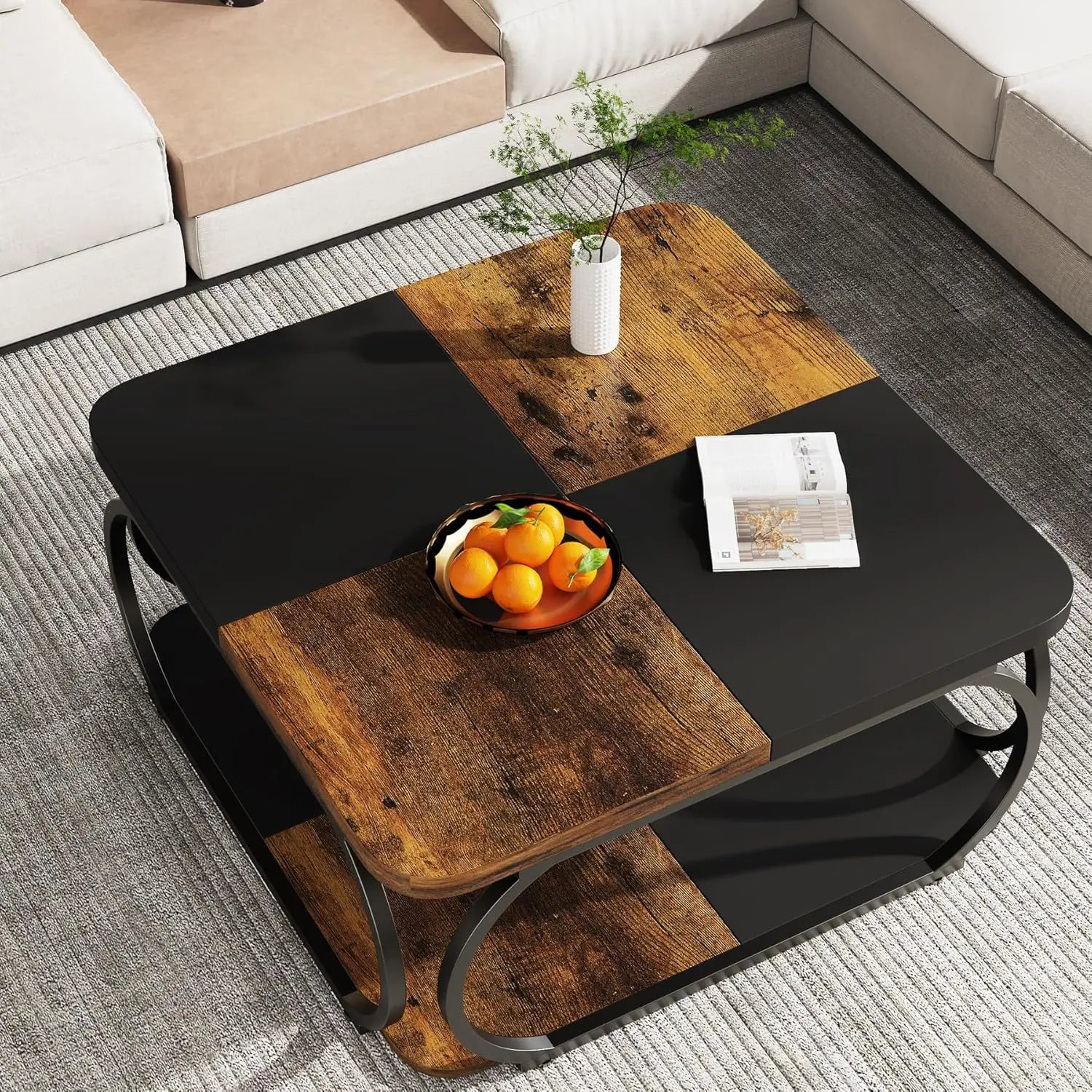 Table basse double étagère