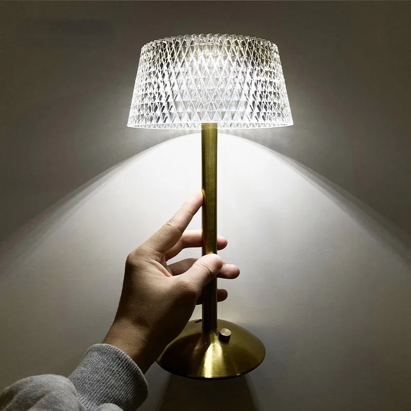 Lampe de chevet LED tricolore crystal rétro
