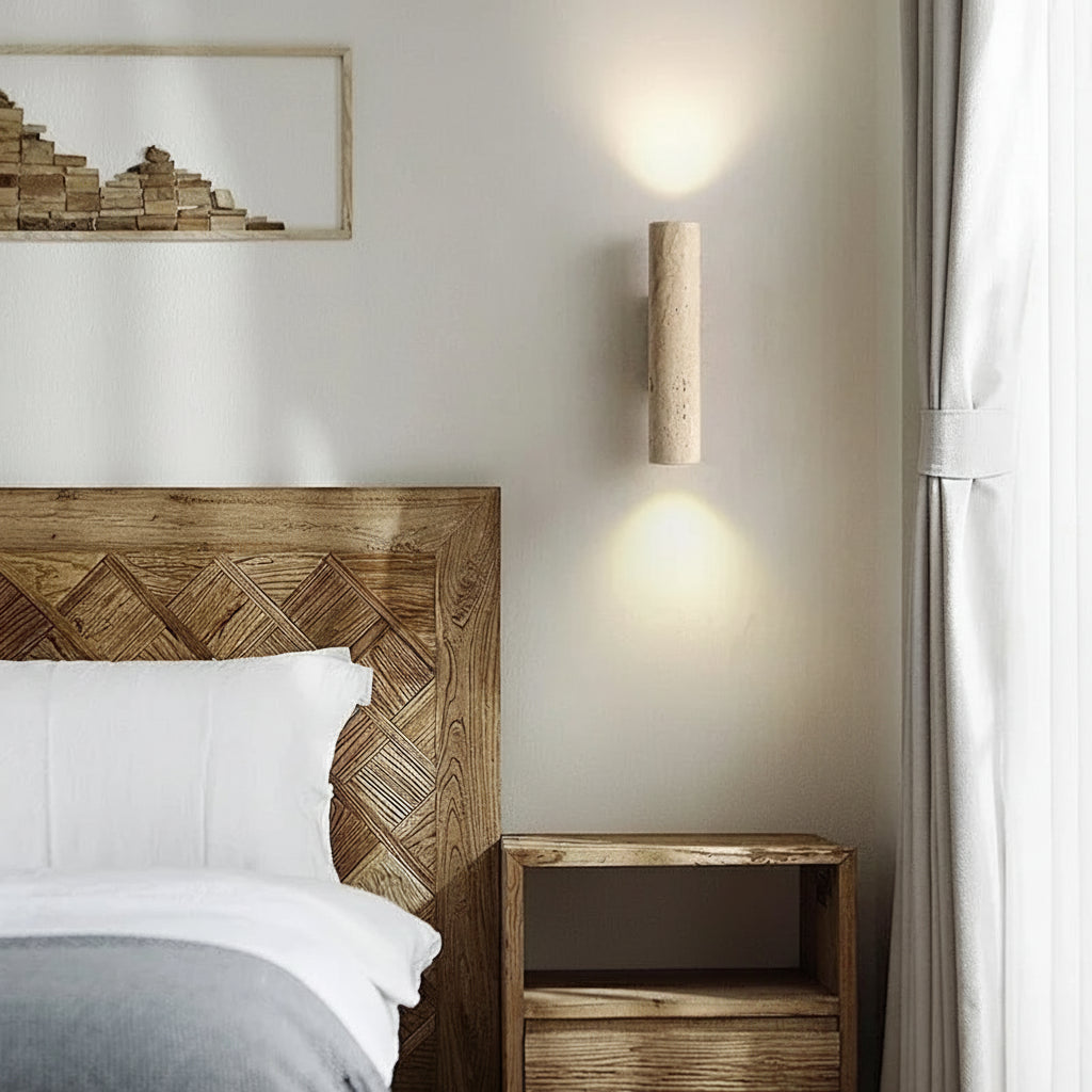 Applique Murale Décorative Bois Travertin LED