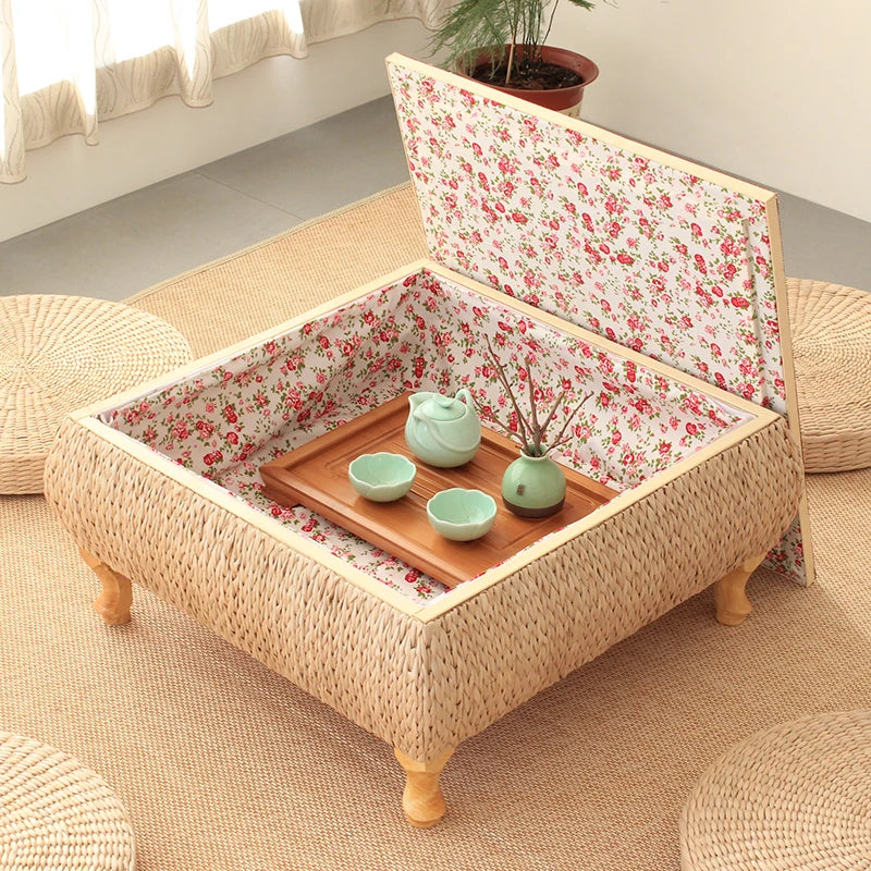 Table basse rangement bambou