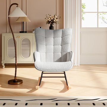 Fauteuil à bascule confortable avec appui-pieds