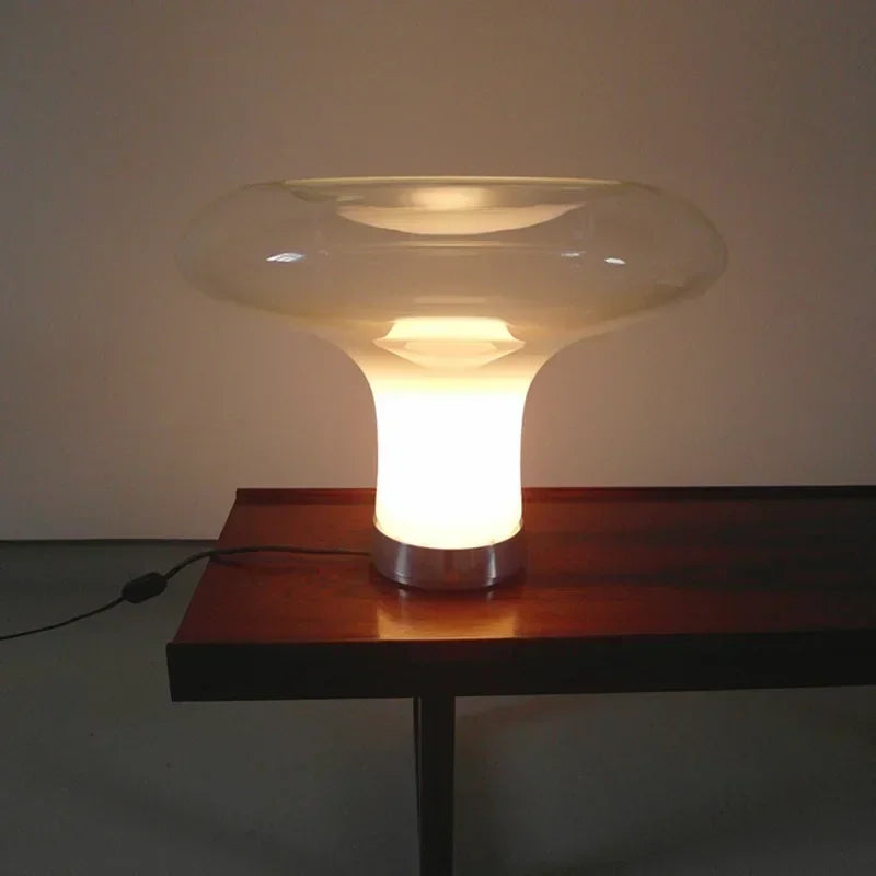 Lampe de chevet moderne et simple forme de champignon en verre