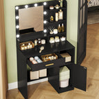 Coiffeuse lumineuse avec rangement