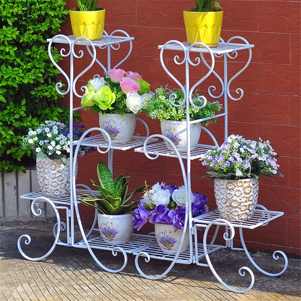 Étagère pour plantes en métal style rétro