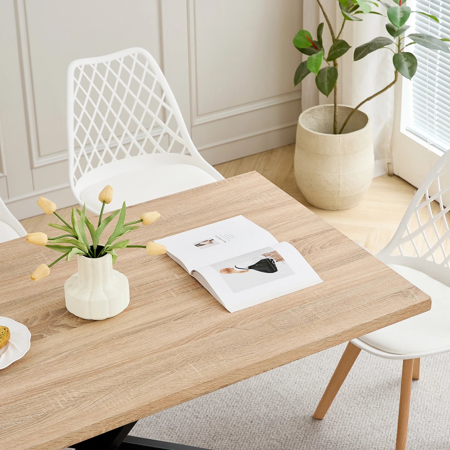 Table rectangulaire Design bois et métal