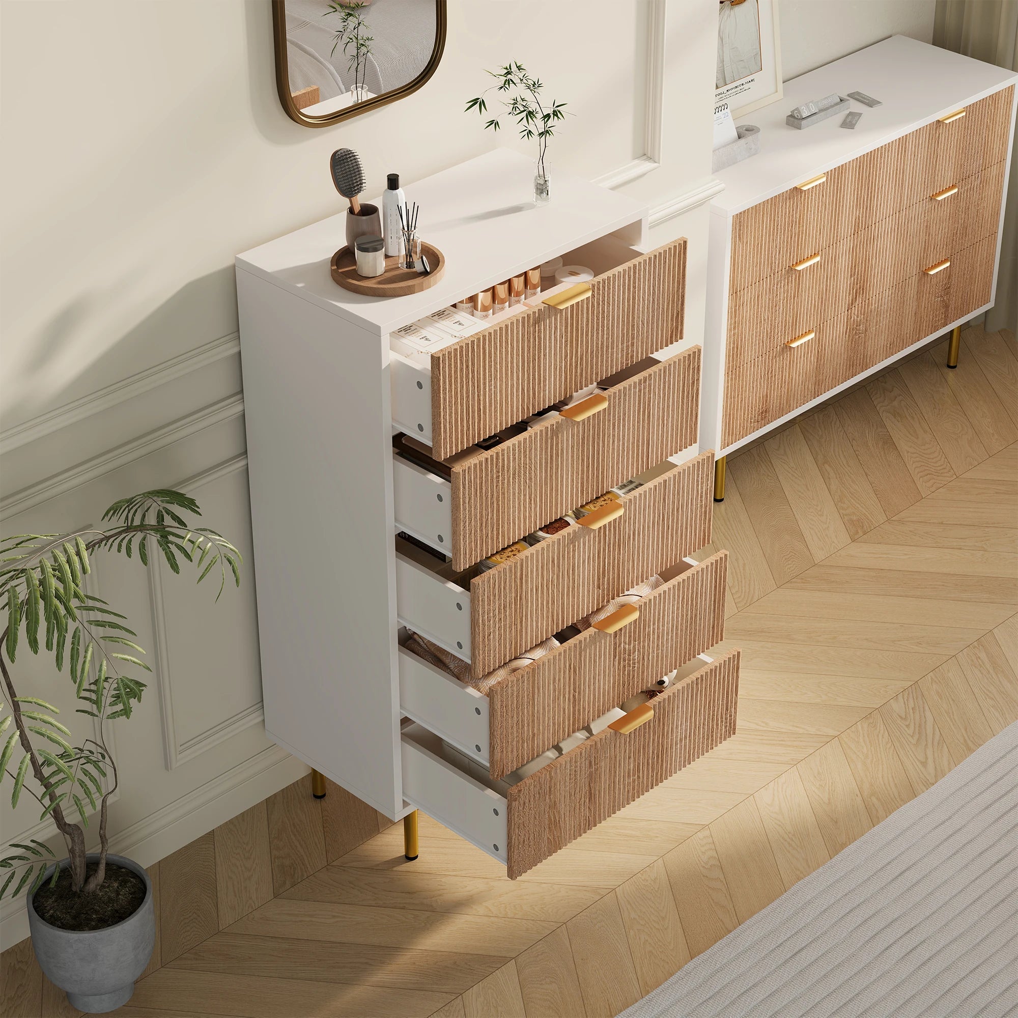 Commode Haute Rainurée