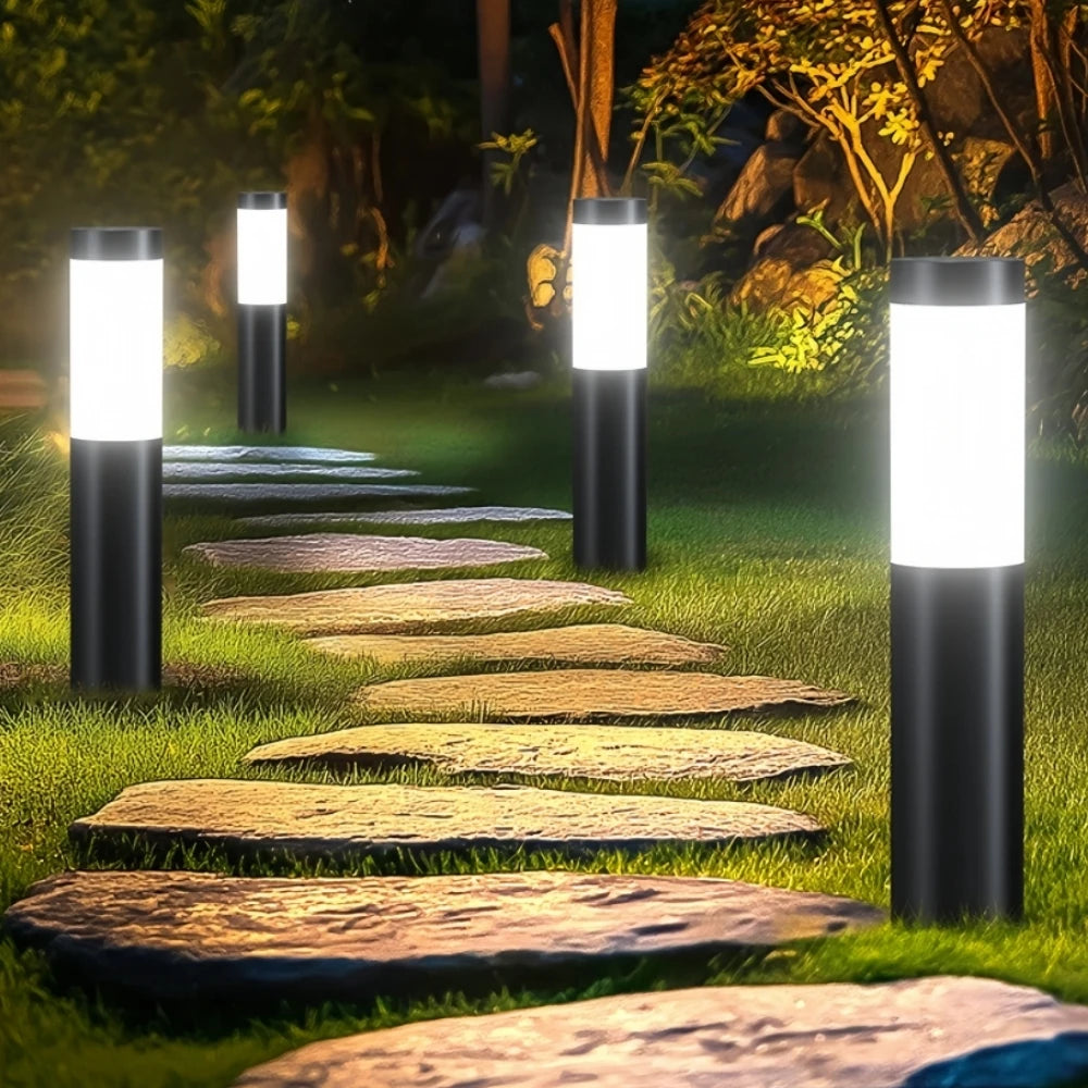 Lampadaire extérieur solaire à piquet noir