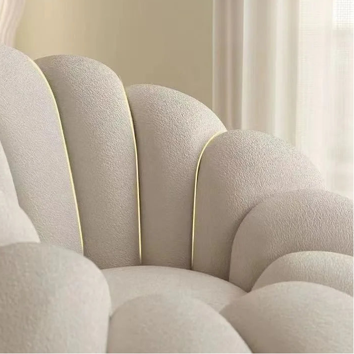 Fauteuil Pouf en bouclette design Coquillage