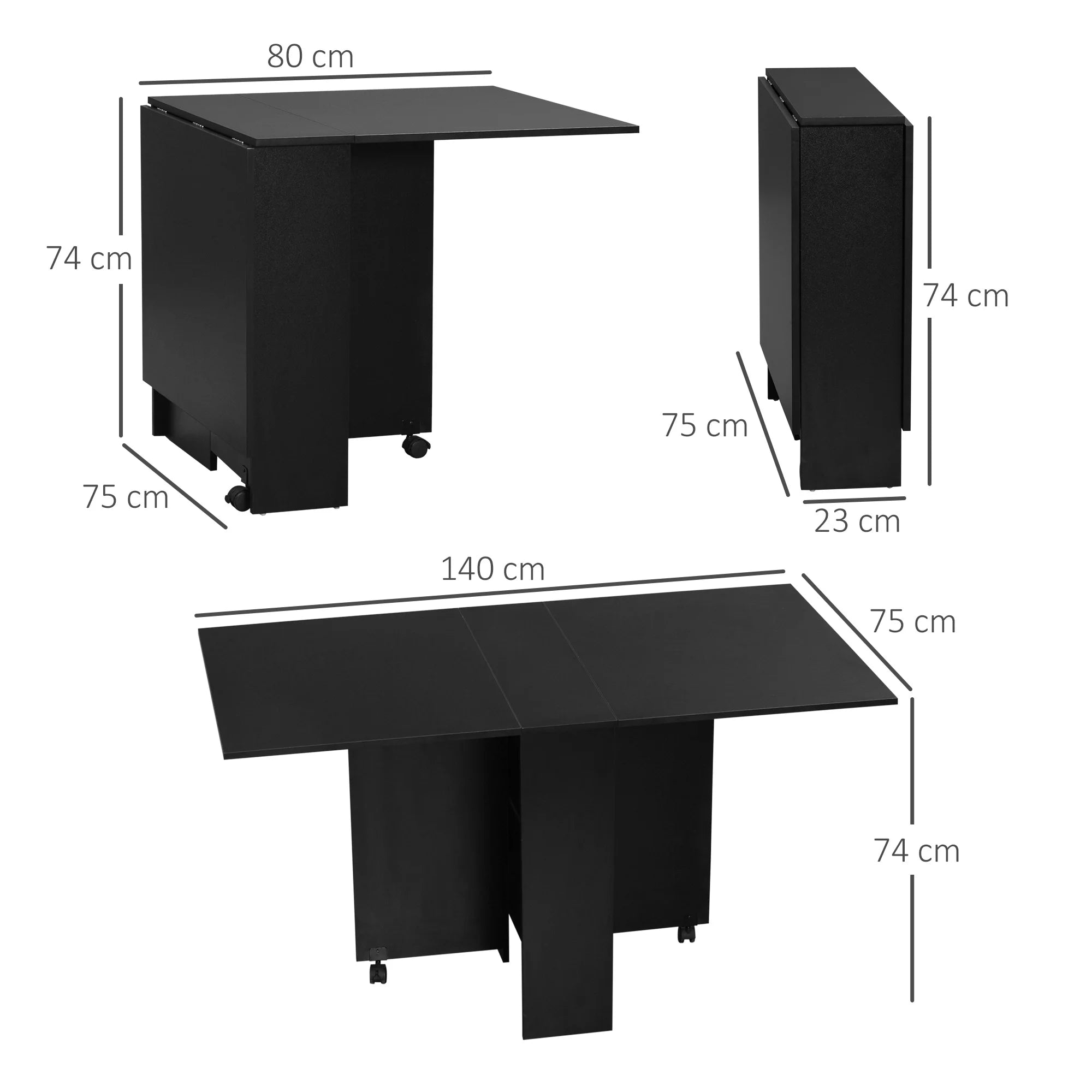 Table pliante avec rangement et roues