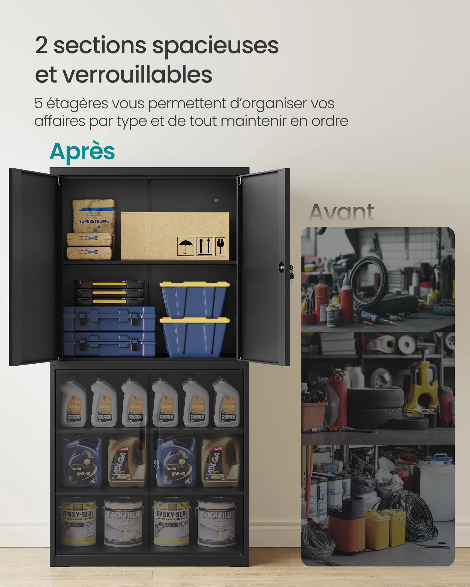 Armoire Métallique 4 portes à Clé