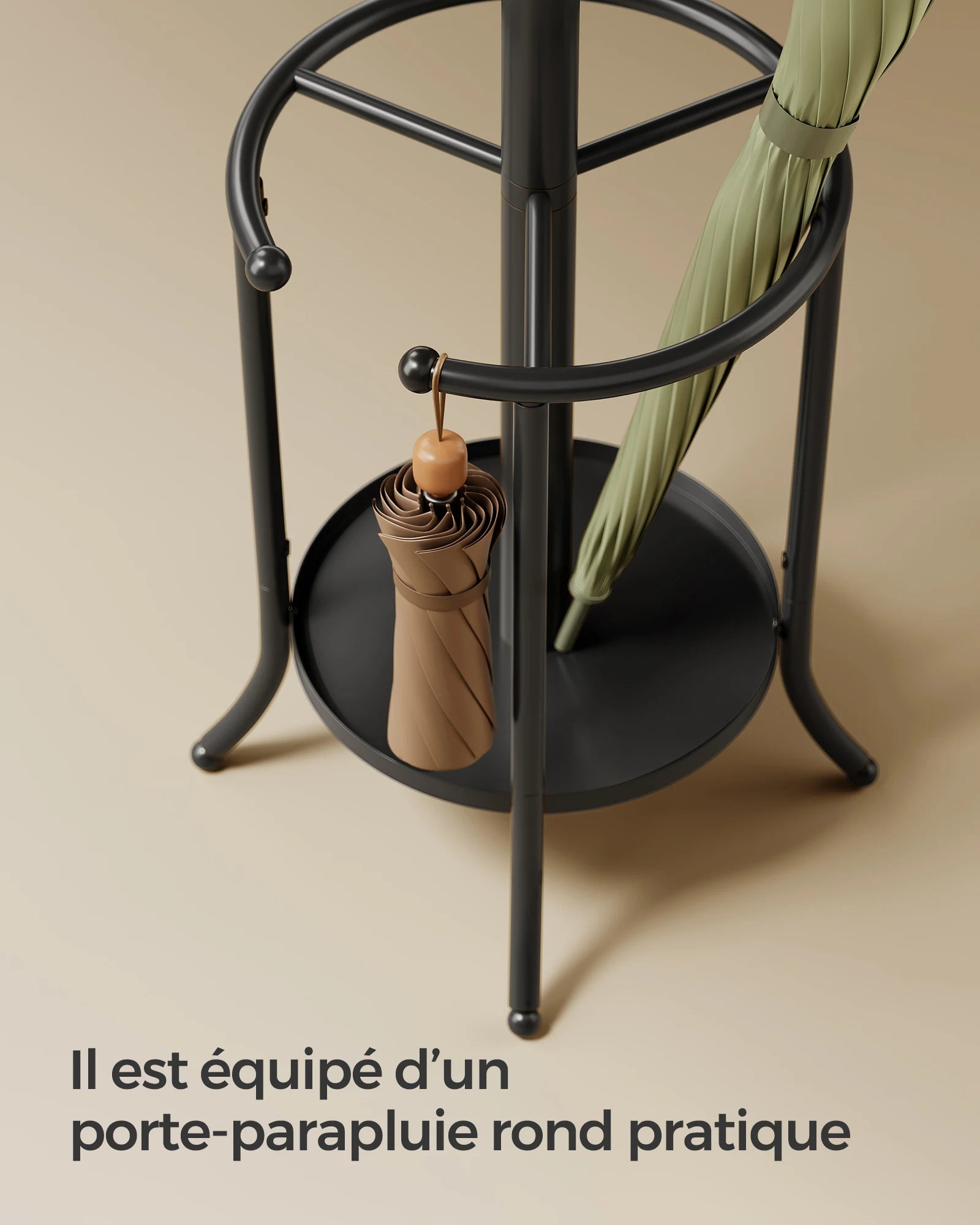 Porte-Manteau Métallique avec Panier de Rangement