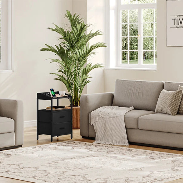 Tables de chevet 2 pcs LED blanches