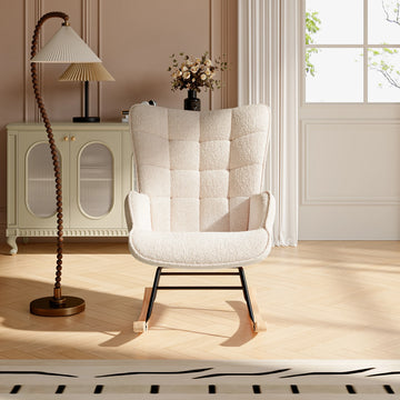 Fauteuil à bascule confortable avec appui-pieds