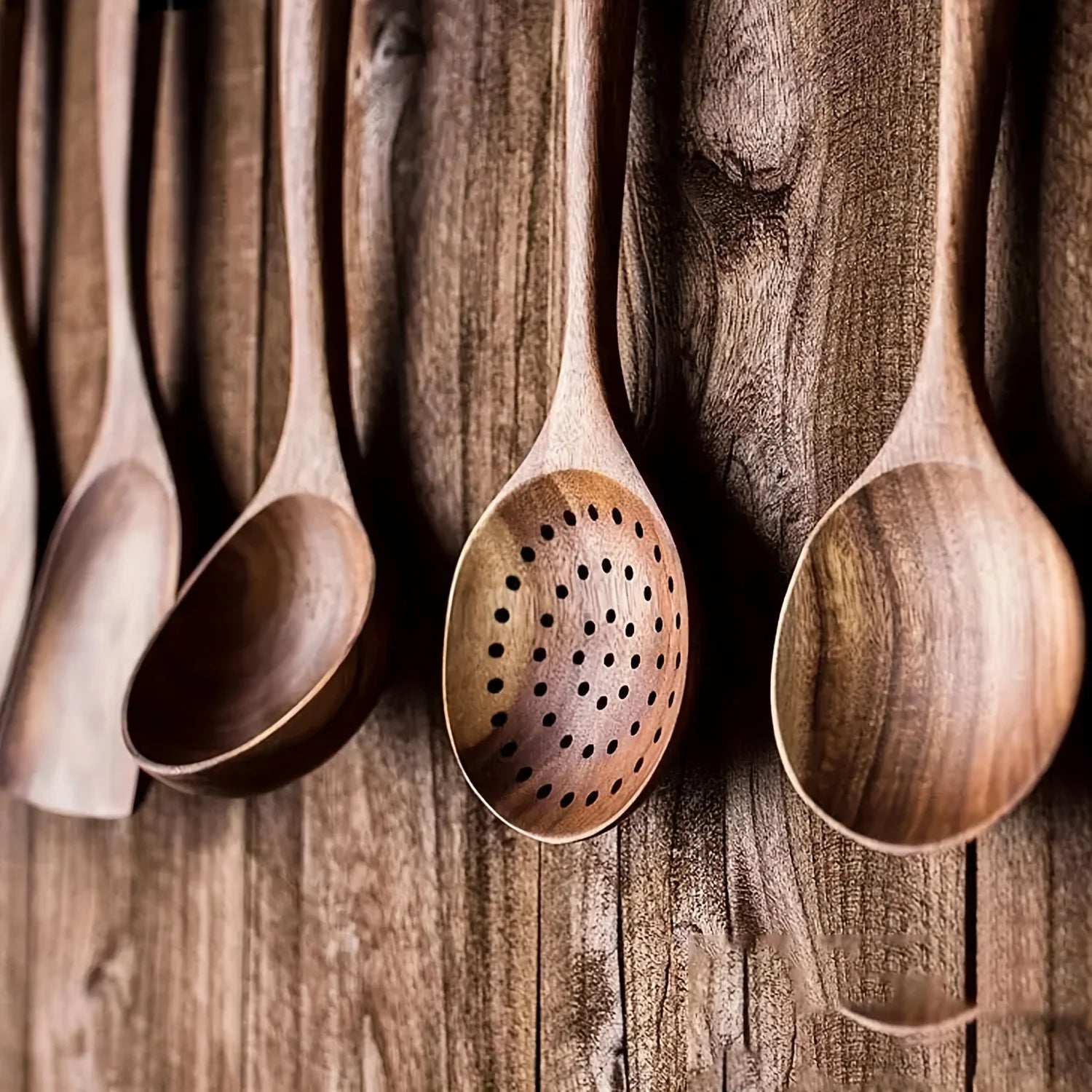 Lot de 5 ustensiles de cuisine en bois