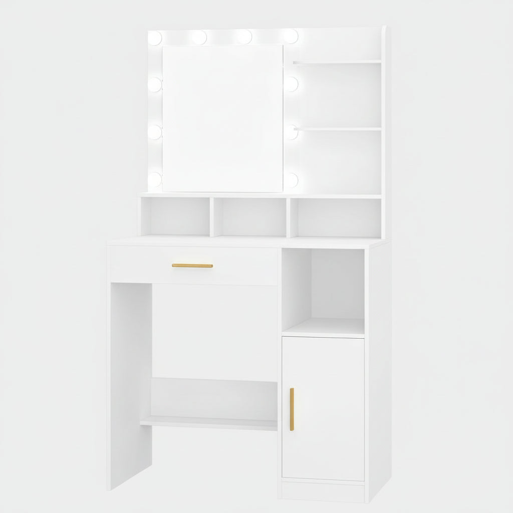 Coiffeuse lumineuse avec rangement