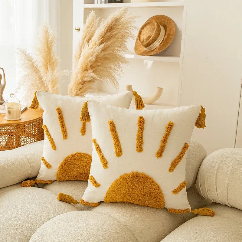 Housse de Coussin Boho Jaune