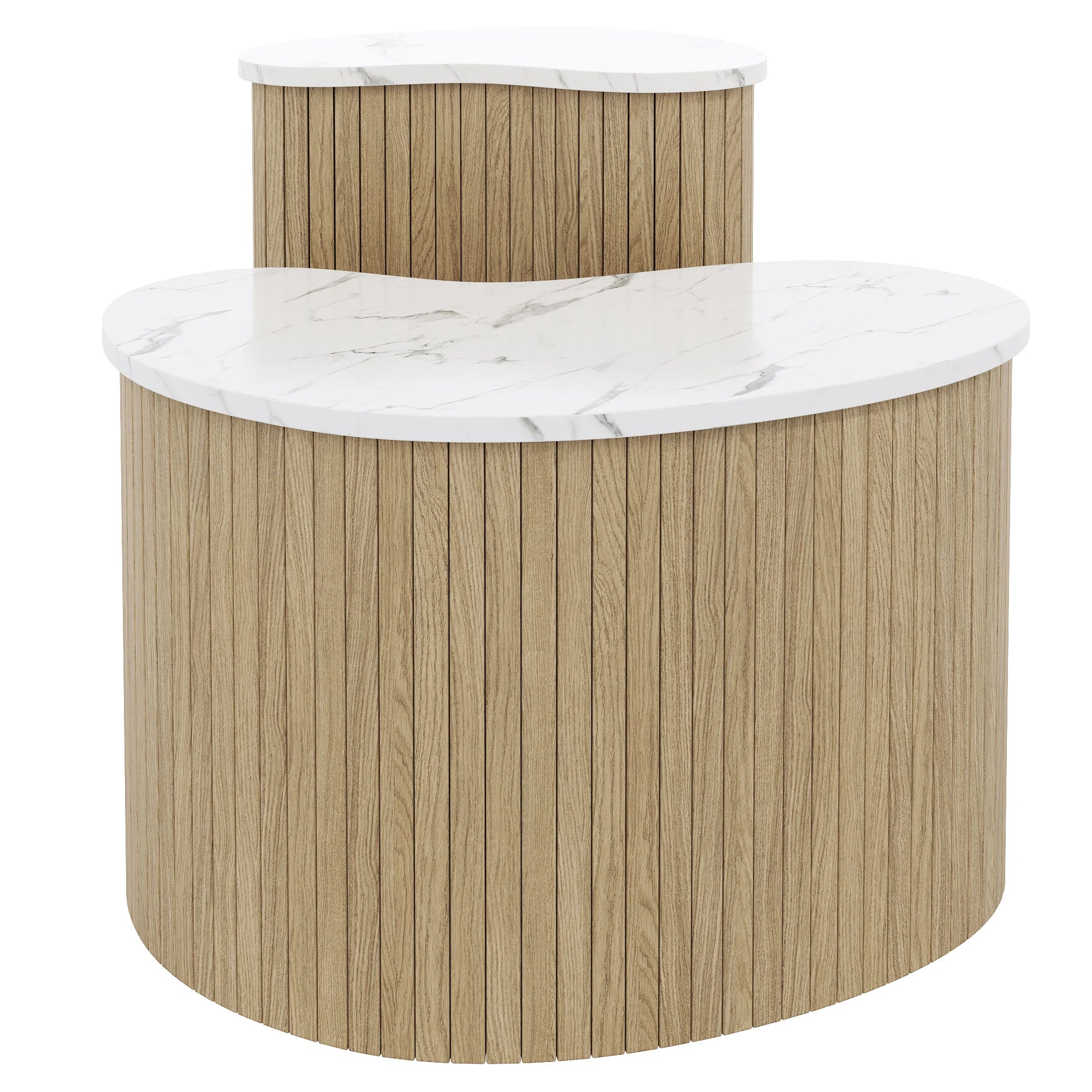 Table Basse Design Moderne Bois et Marbre