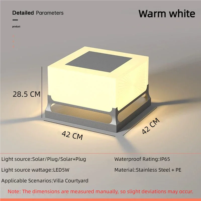 Applique borne solaire de jardin cube blanc étanche
