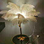 Nordic Feather Floor Lamp Light Luxury Internet Celebrity Ostrich Ins Live Broadcast Room Decoration Atmosphere Table