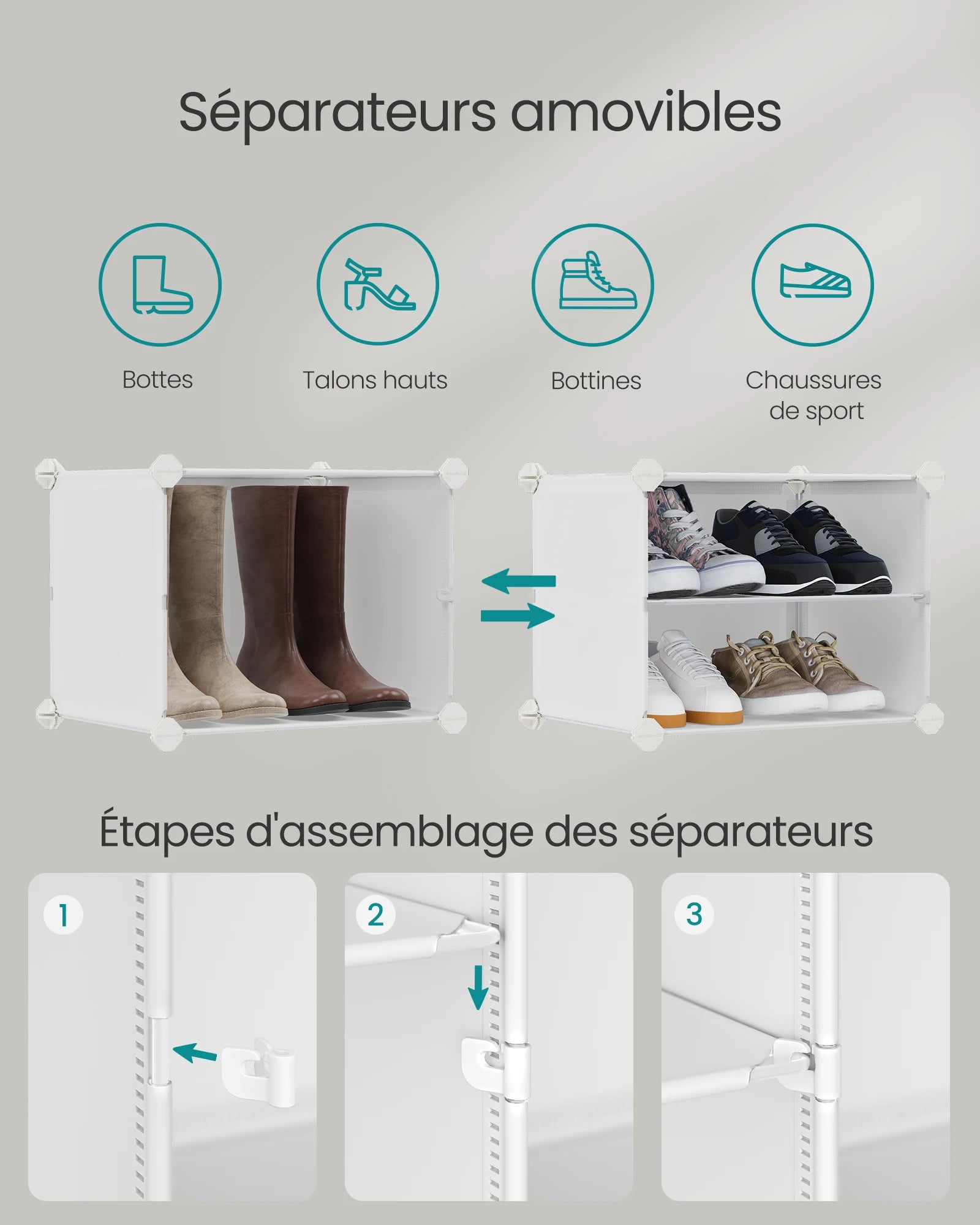 Meuble à Chaussures Blanc Modulable
