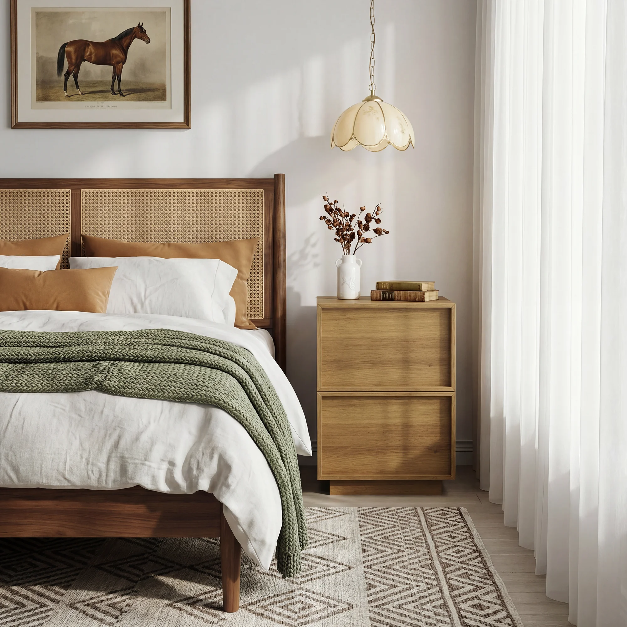 Table de Chevet Bois Bicolore