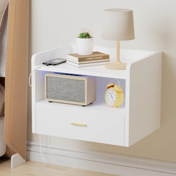 Table de chevet murale flottante LED