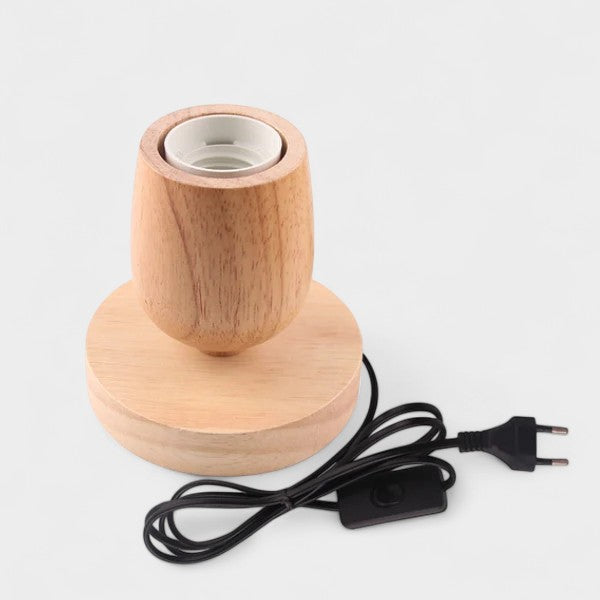 Lampe de table vintage en bois E27