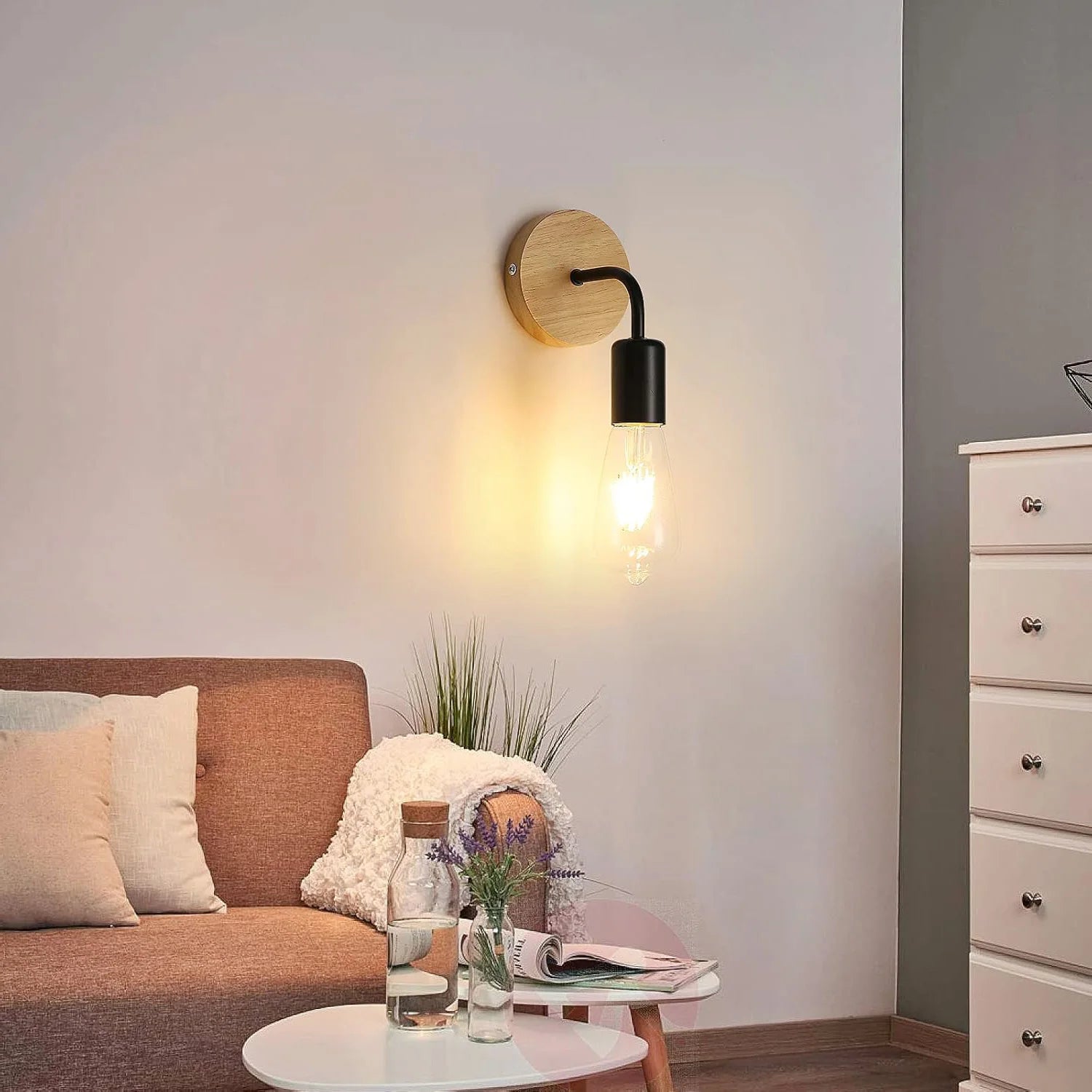LOT de 2 Appliques Murale Vintage Bois