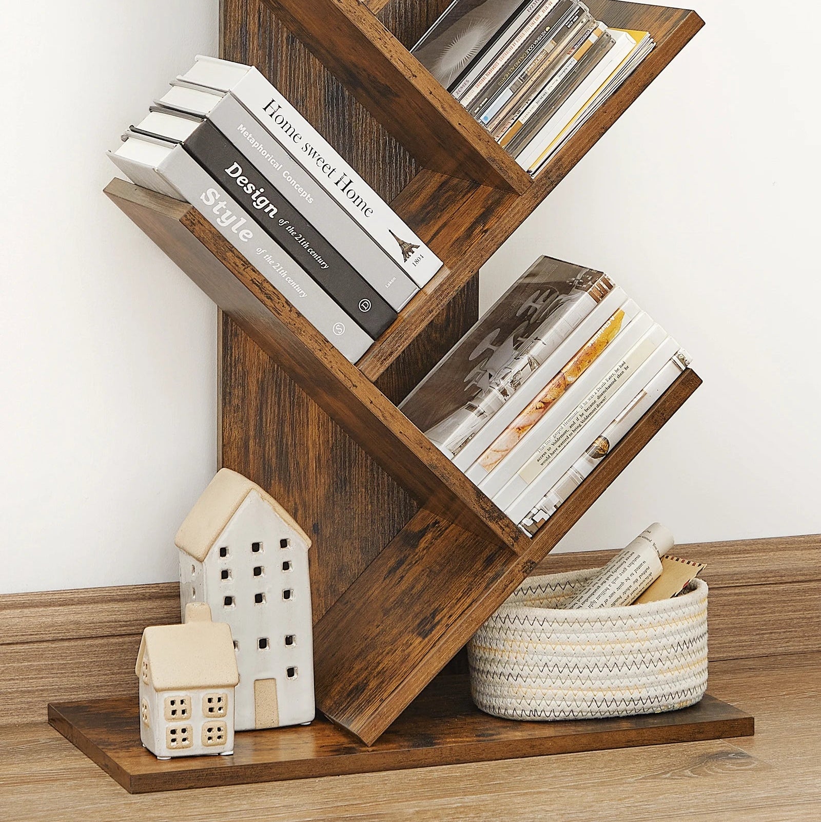 Bibliothèque Arbre Bois Rustique