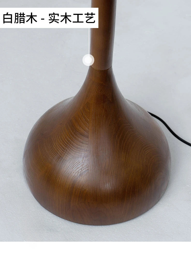 Wabi Sabi Style Wooden Standing Lamp for Living Room Bedroom Bedside Home Led Corner Sofa Light Minimalist Solid Wood Floor Lamp