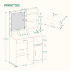 Coiffeuse lumineuse avec rangement