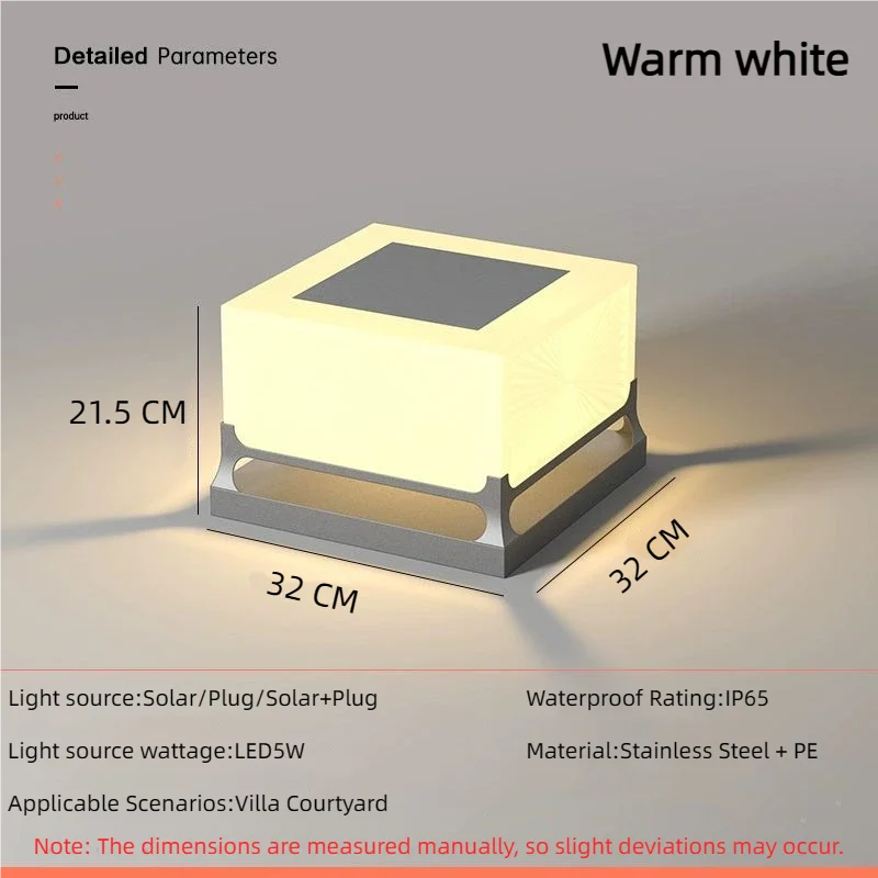 Applique borne solaire de jardin cube blanc étanche
