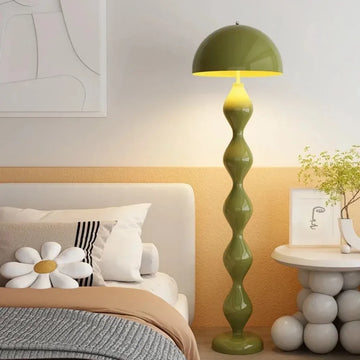 Lampadaire design rétro colonne ondulée