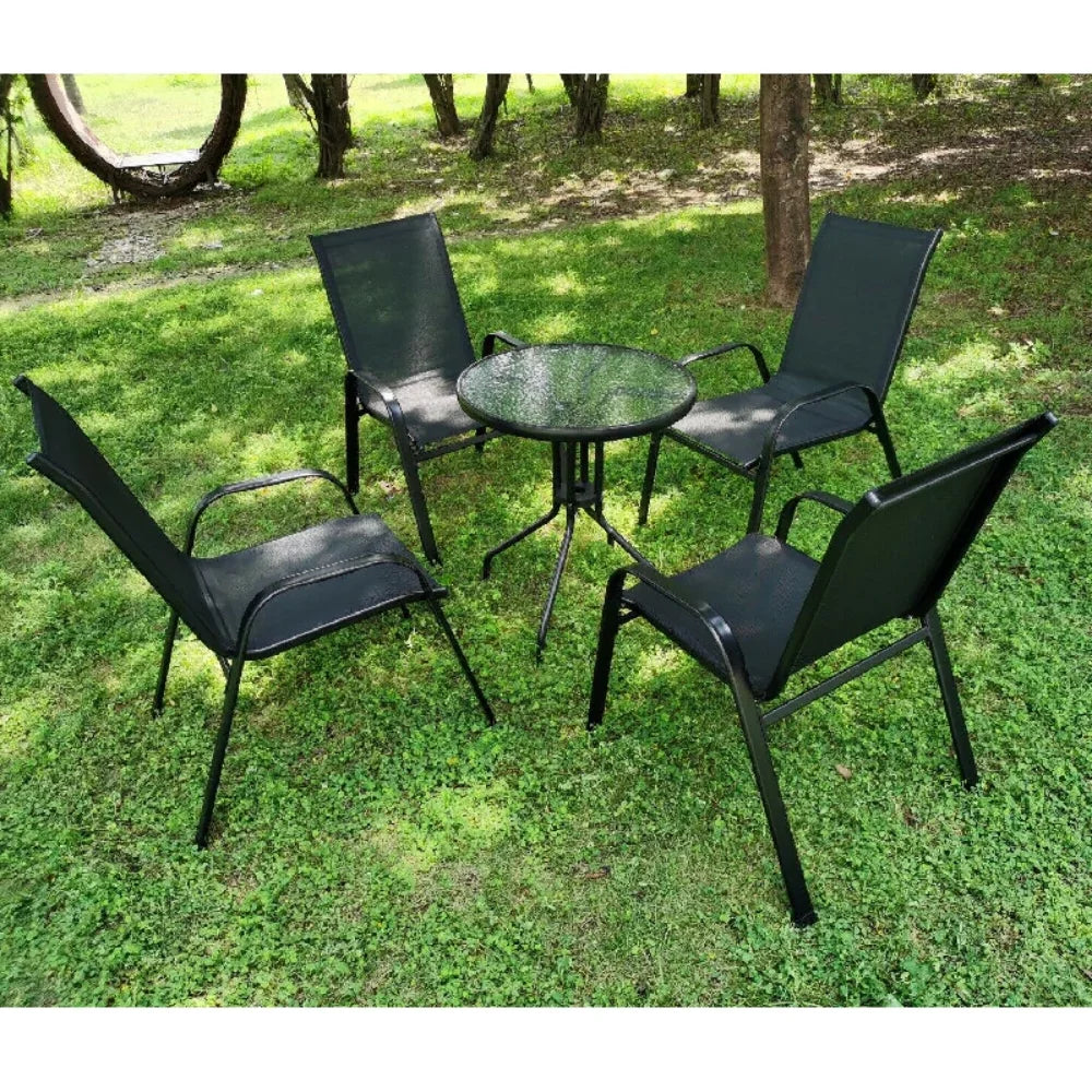 Lot de 4 chaises noirs de jardin