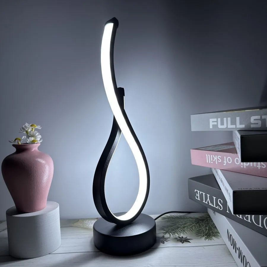 Lampe de chevet LED design croisé lumière tricolore