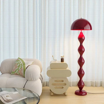 Lampadaire design rétro colonne ondulée