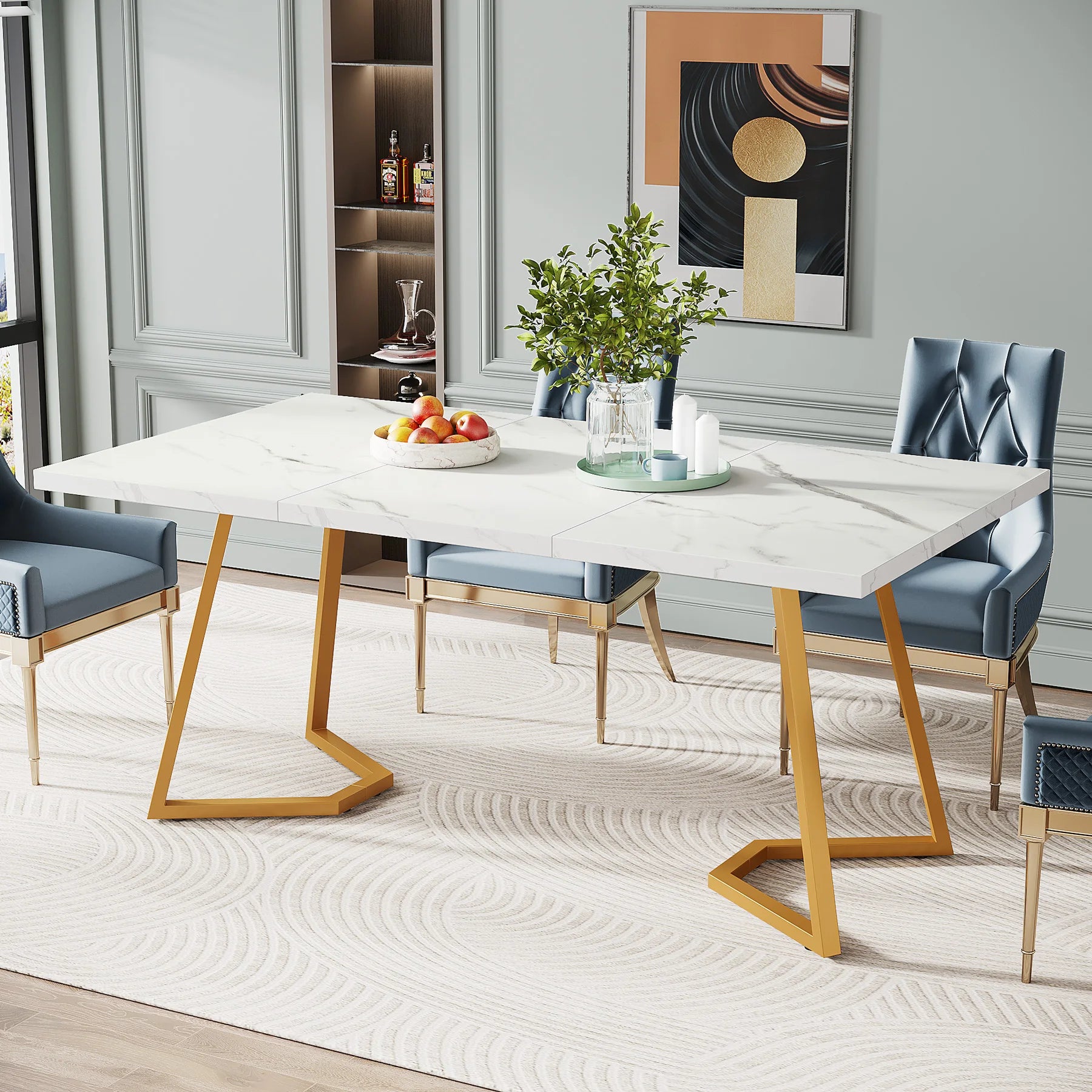 Table à Manger Effet Marbre