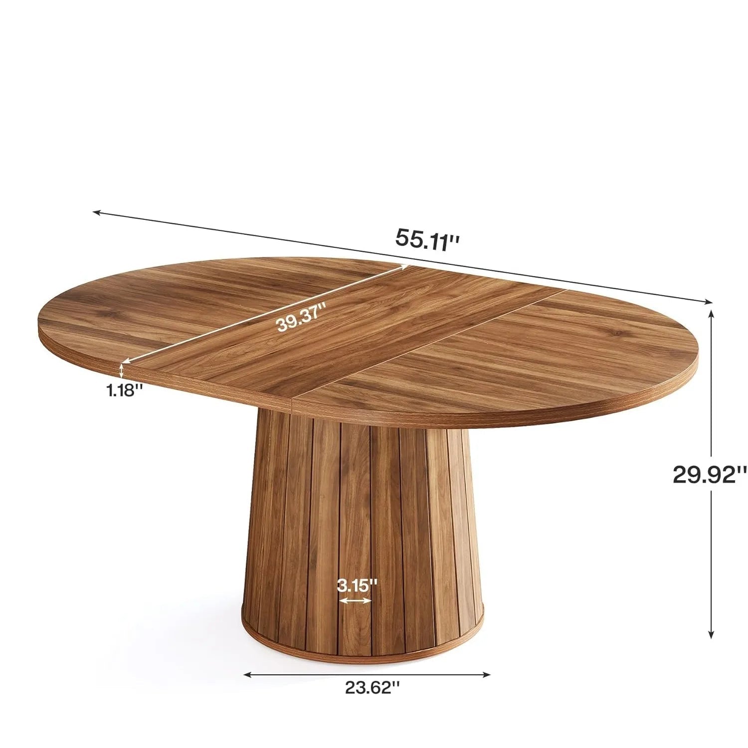 Table ovale en bois massif