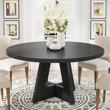 Table ronde en bois naturel