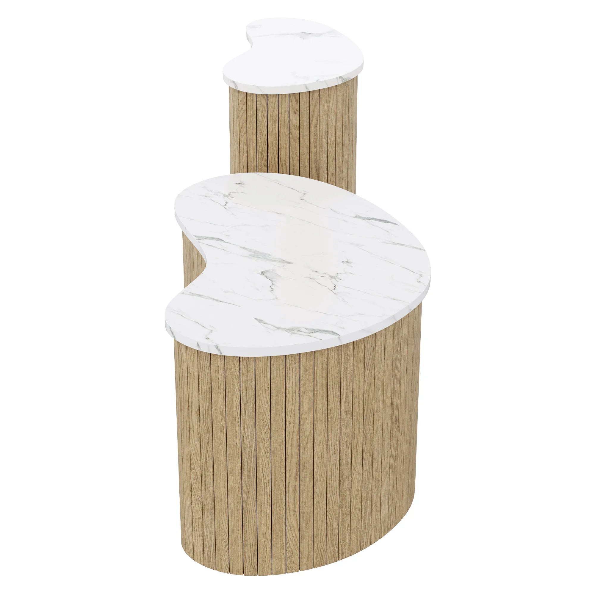 Table Basse Design Moderne Bois et Marbre