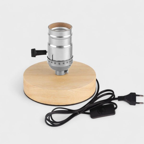 Lampe de table vintage en bois E27