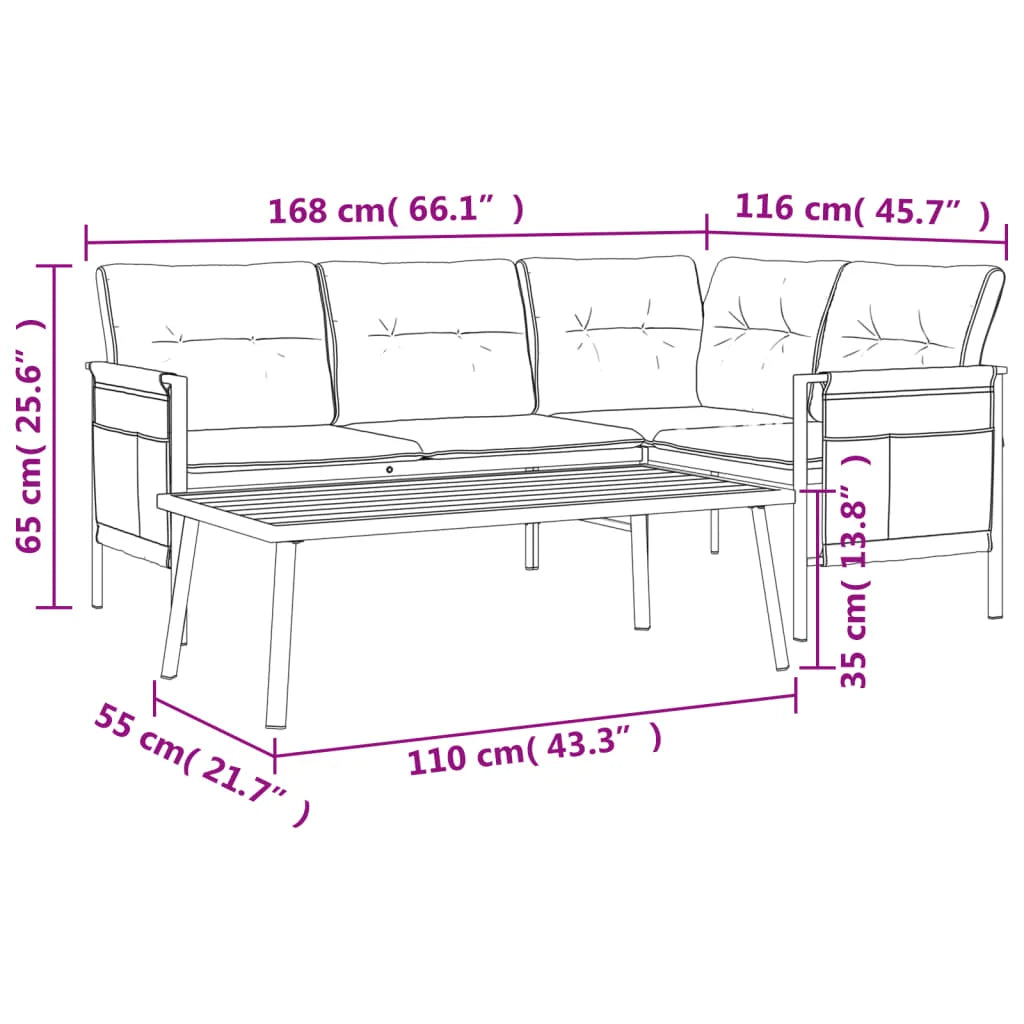Salon lounge d’angle avec table