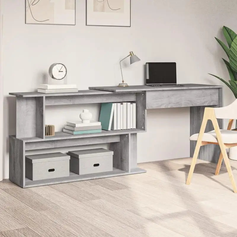 Bureau Modulaire en Bois avec Étagères